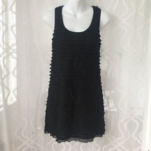 Free People Black Ruffled Tiered Shift Dress